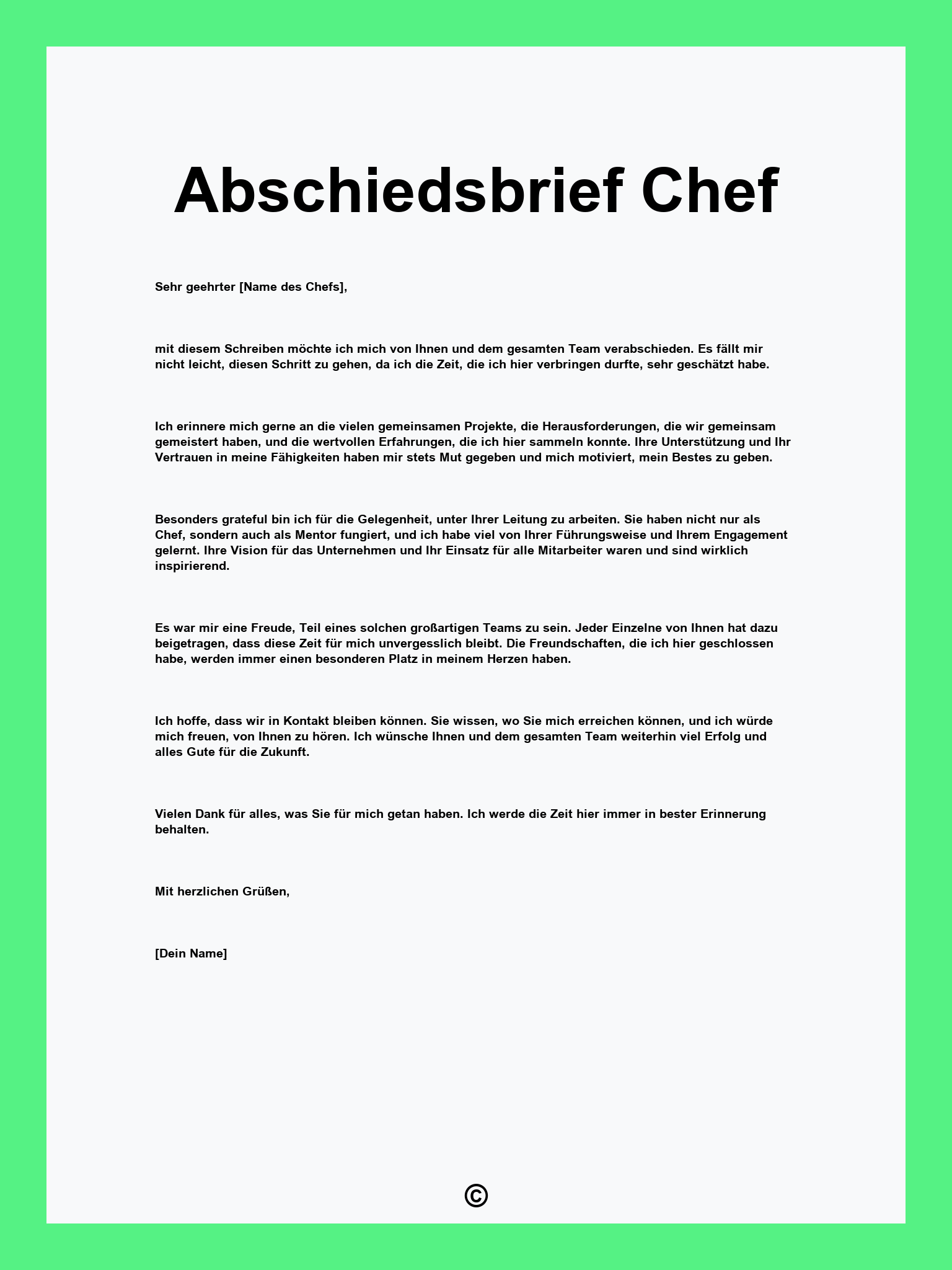 Abschiedsbrief Chef