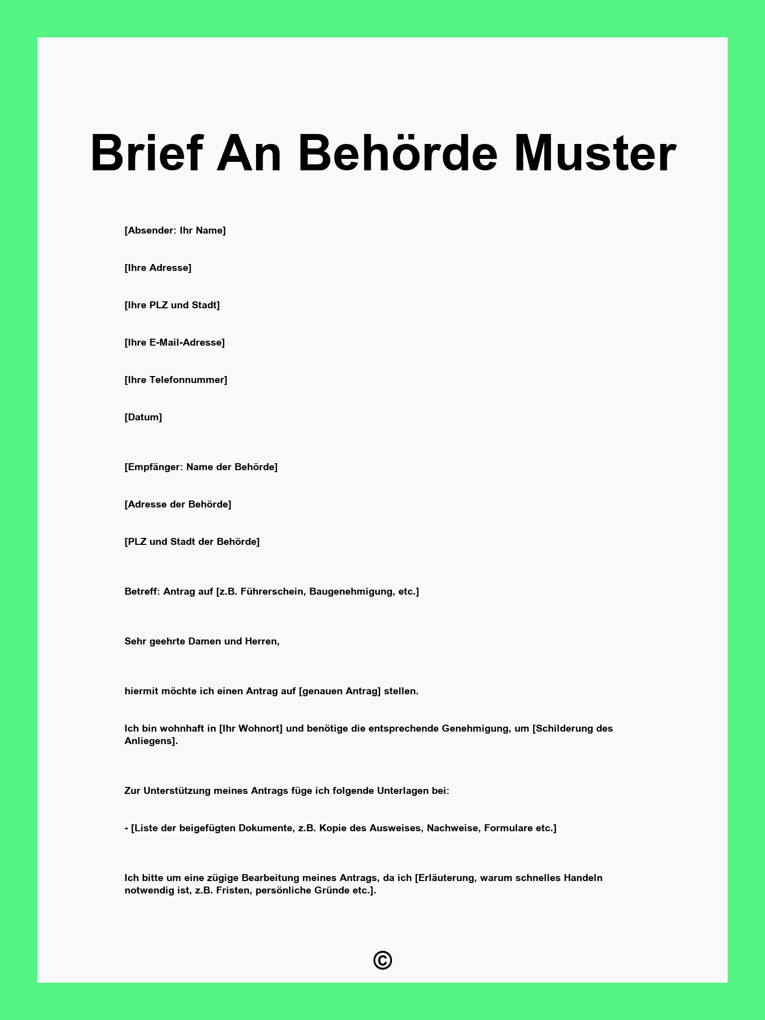 Brief An Behörde Muster