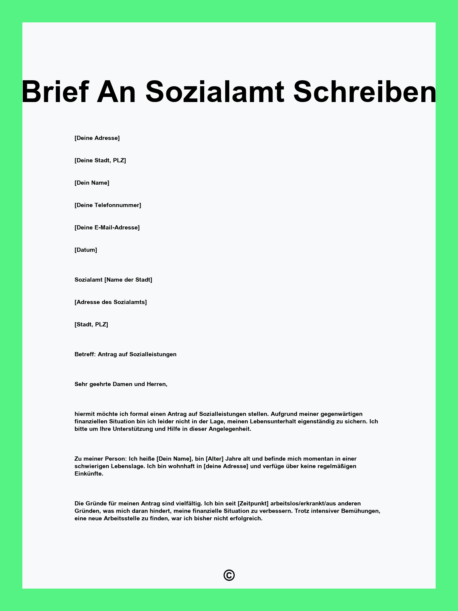 Brief An Sozialamt Schreiben