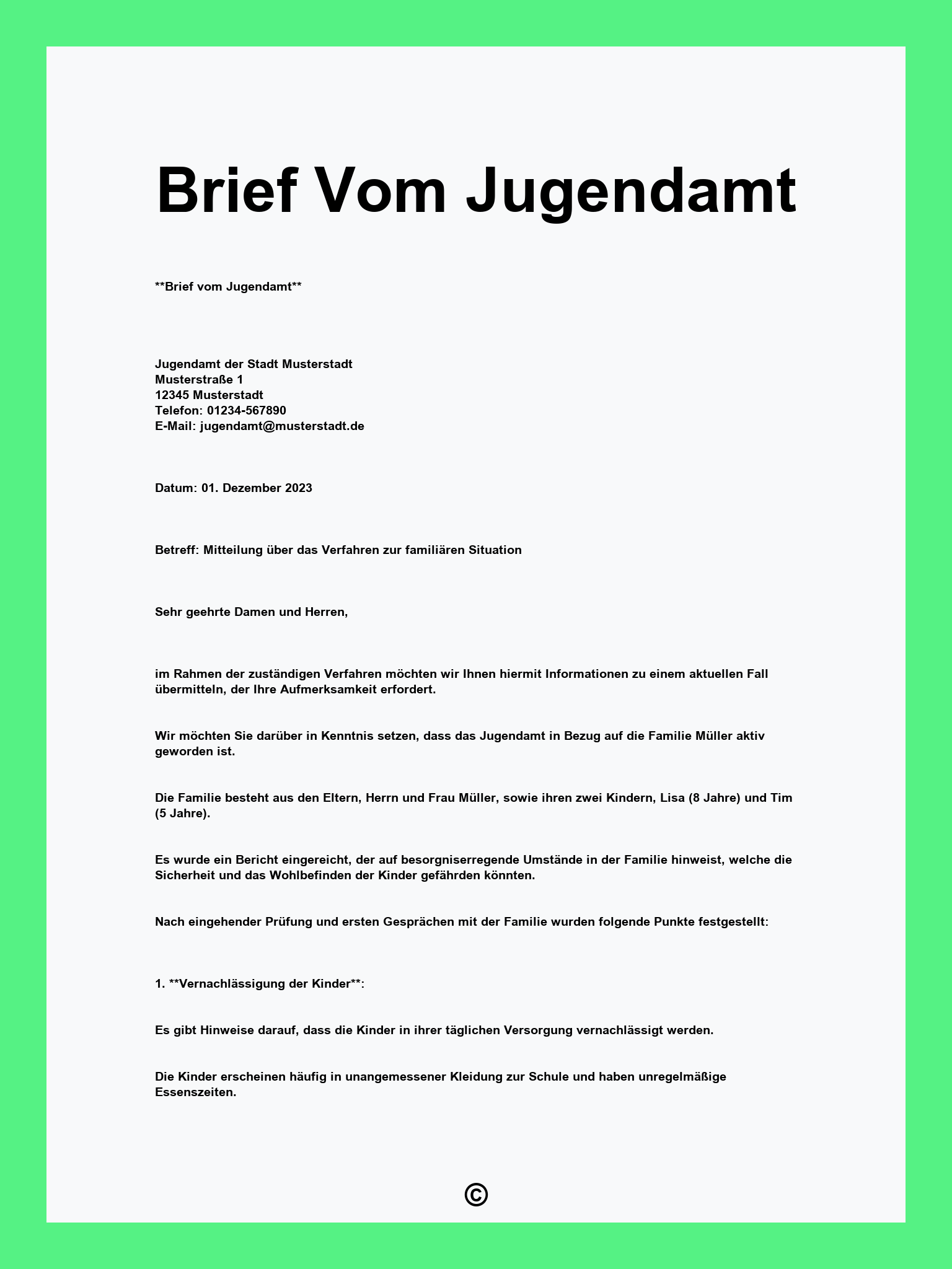 Brief Vom Jugendamt