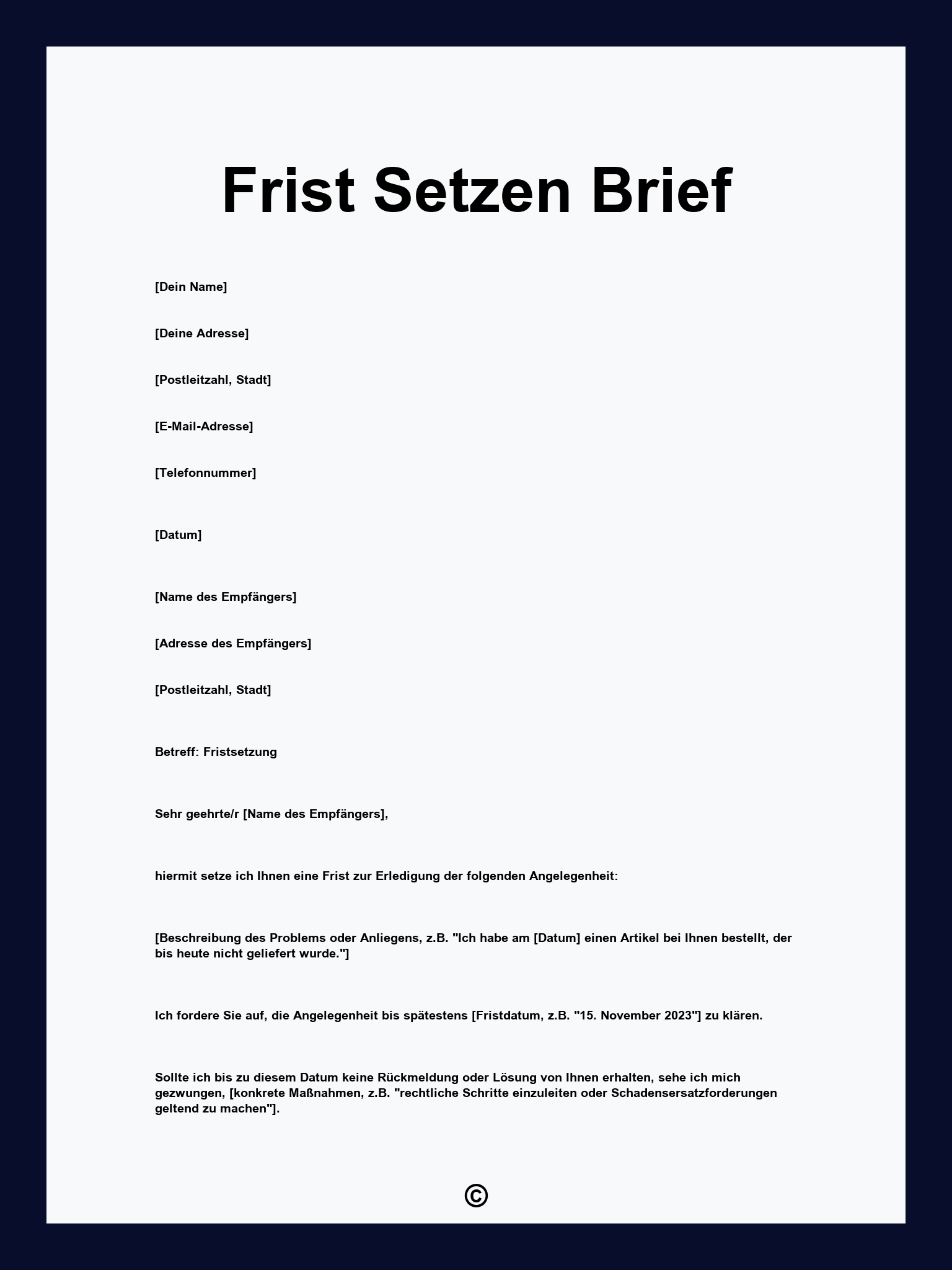 Frist Setzen Brief