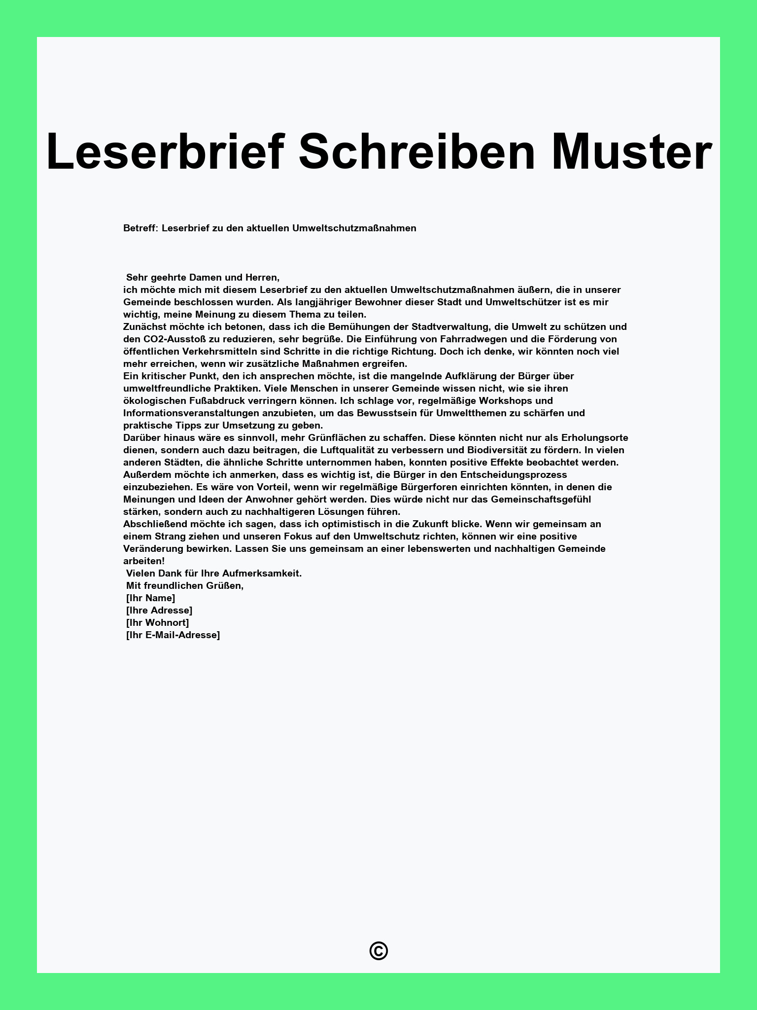 Leserbrief Schreiben Muster