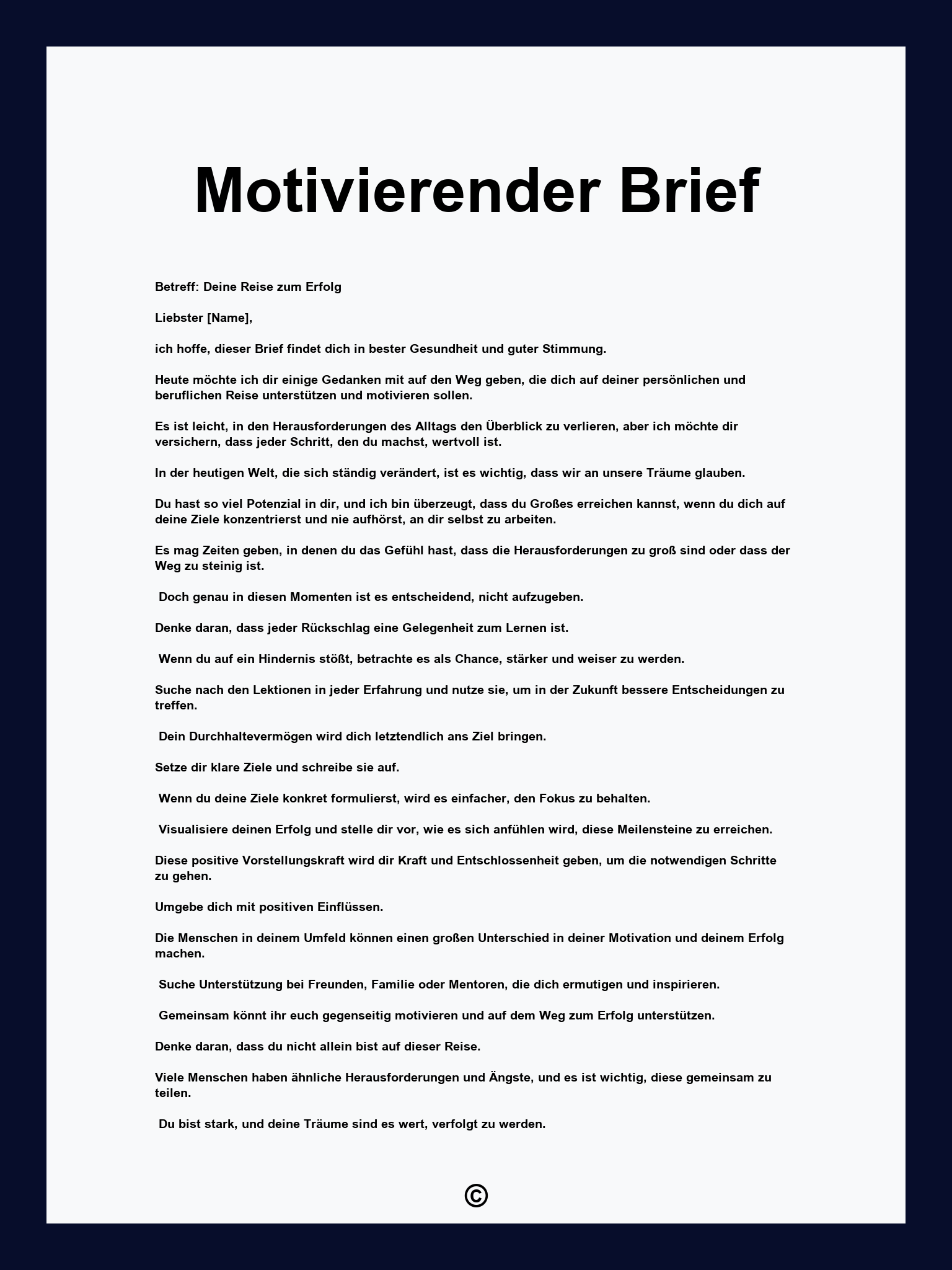 Motivierender Brief