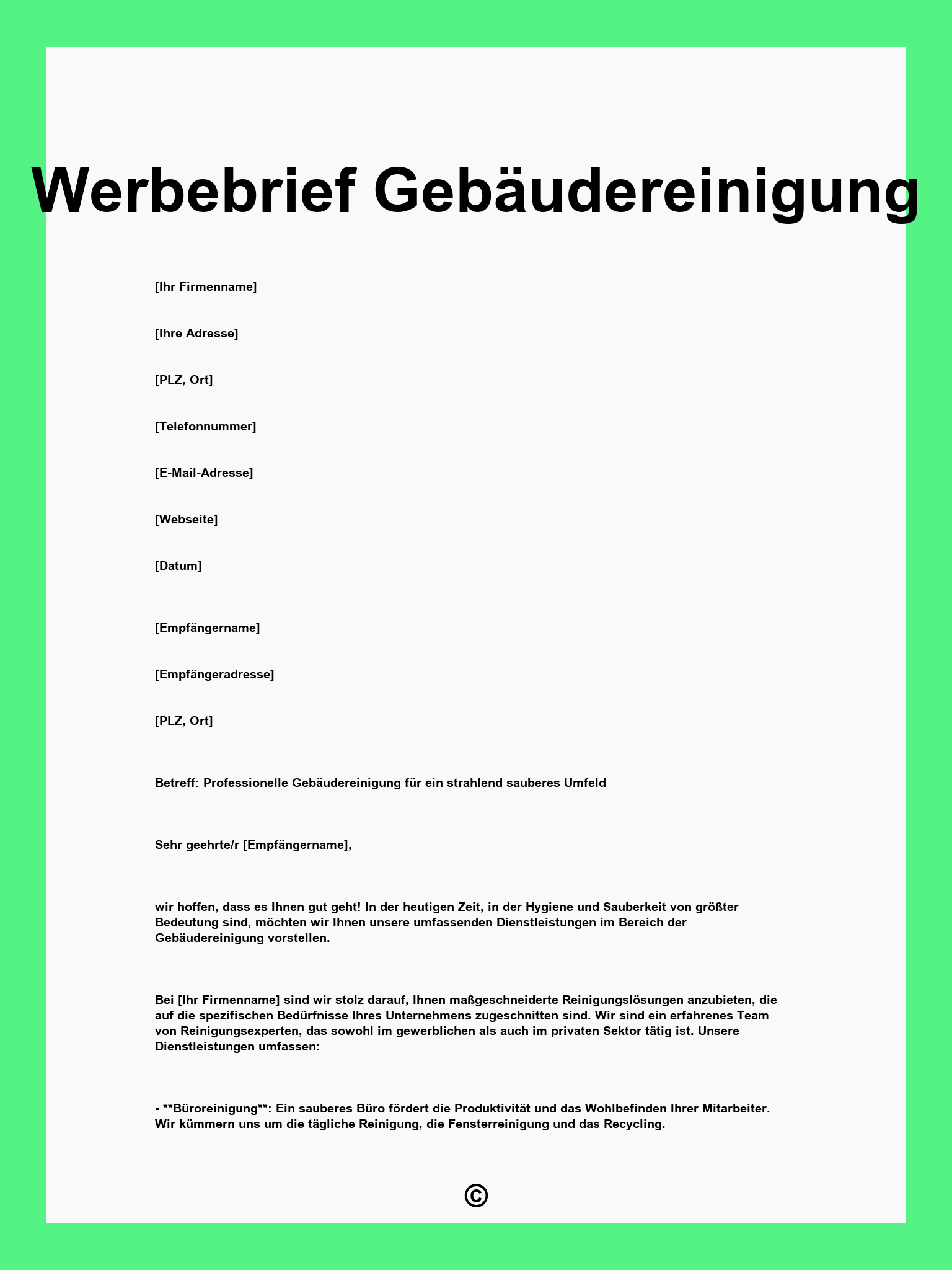 Werbebrief Gebäudereinigung
